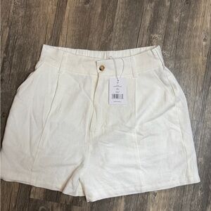 Walter Baker Cream High-Waisted Shorts